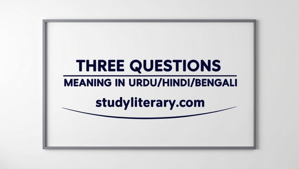 Three Questions meaning in Urdu/Hindi/Bengali