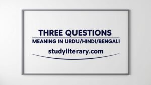 Three Questions meaning in Urdu/Hindi/Bengali