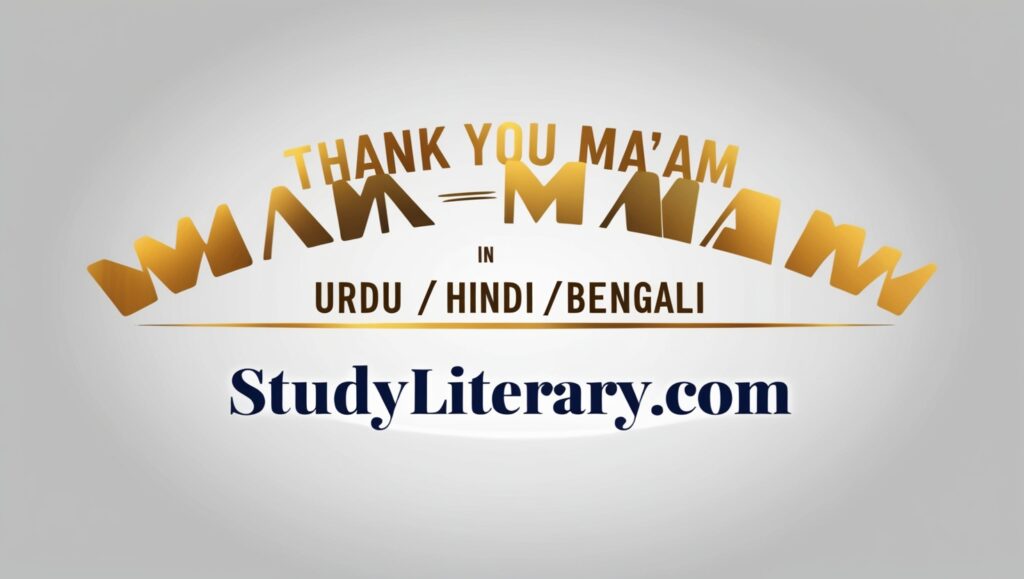 Thank You Ma'am meaning in Urdu/Hindi/Bengali