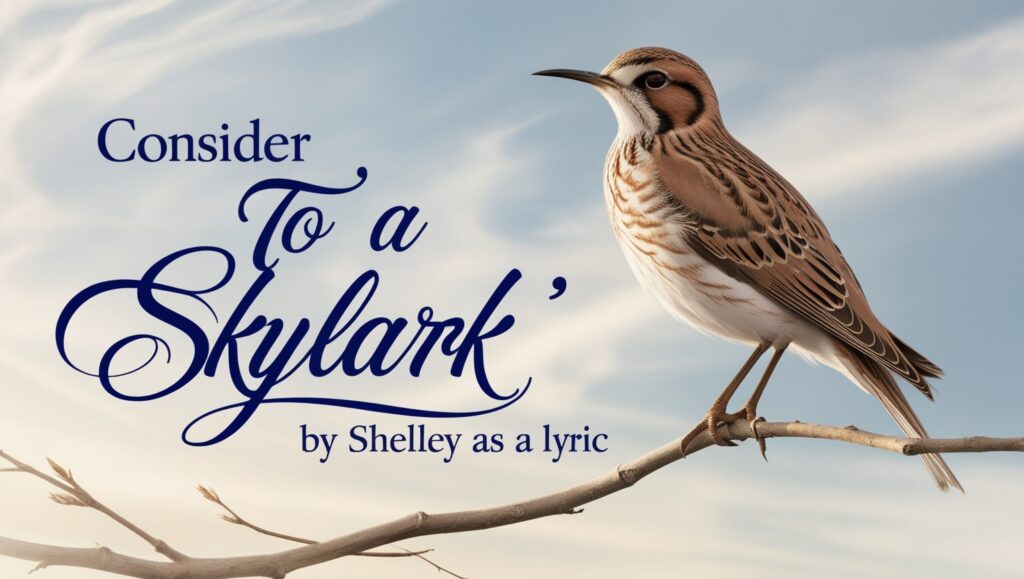 Consider To a Skylark by Shelley as a Lyric