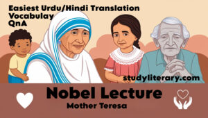 Nobel Lecture in Urdu/Hindi Translation with Question Answer and Vocabulary