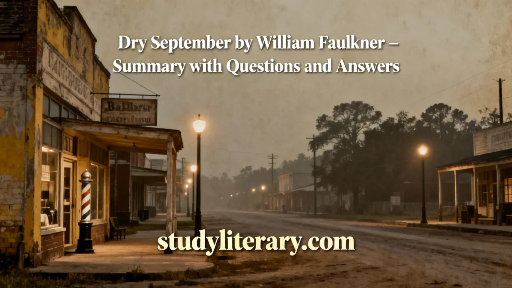Dry September Summary with Questions & Answers | Life and Works of William Faulkner | MA/BA English | DSC 4