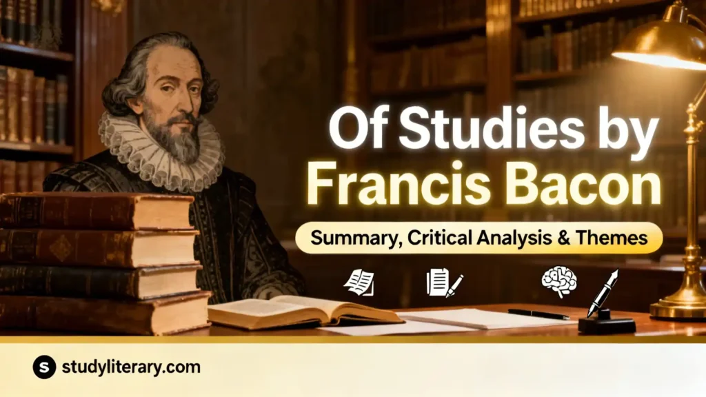 Of Studies Summary of Francis Bacon | Life and Works of Francis Bacon | Critical Analysis and Themes | DSCC 2 | M.A / B.A English